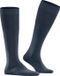 FALKE Airport lang eenkleurig wol katoen kniekousen heren blauw - maat 39-40