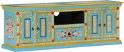 Meuble TV 110x30x40 cm bois de manguier massif bleu