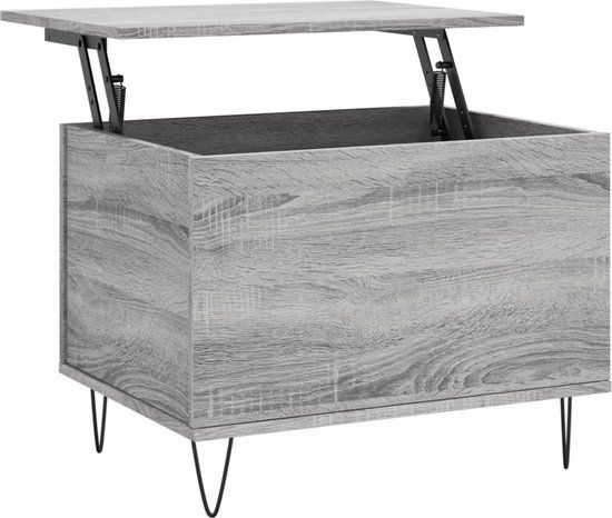 vidaXL Salontafel 60x44,5x45 cm bewerkt hout grijs sonoma eikenkleurig