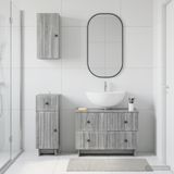 Maison Exclusive - Ensemble de meubles de salle de bain exclusif, composé de 3 éléments, finition Sonoma gris