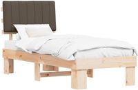 vidaXL Bedframe met Gevoerde Hoofdbord Taupe 80 x 200 cm
