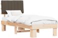 vidaXL Bedframe met Gevoerde Hoofdbord Taupe 80 x 200 cm