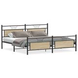 VidaXL Cadre de lit Sonoma chêne 200x200 cm