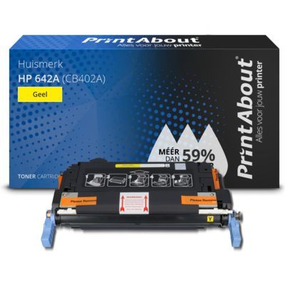 PrintAbout Huismerk HP 642A (CB402A) Toner Geel - Compatibel