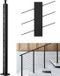 VEVOR Kabelleuningpaal, 1067 x 50,8 x 50,8 mm, Roestvrij Staal, Zwart