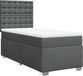 vidaXL Boxspringbed met matras, donkergrijs, 100x200 cm, gestoffeerd