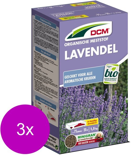 DCM Meststof Lavendel - Siertuinmeststoffen - 3 x 1.5 kg