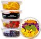 Igluu Meal Prep Ronden glazen maaltijdcontainers met transparante stoomventieldeksels – luchtdichte, afsluitbare voedselcontainers, BPA-vrij, magnetron-, vriezer-, vaatwasser- en ovenbestendig – [5 stuks]