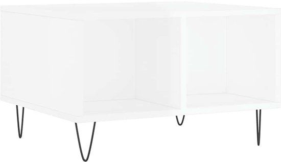 vidaXL Salontafel 60x50x36,5 cm bewerkt hout hoogglans wit