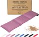 Qomfor Sac de noyaux micro-ondable - Long 46 x 12 cm - Garnissage de grains et lavande - Violet