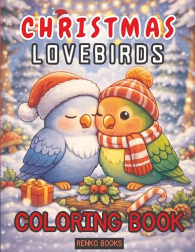 Christmas Lovebirds Coloring Book