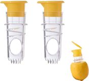 Accessoire presse-agrumes - centrifugeuse - presse-citron - centrifugeuse manuelle - 8,5 x 3,8 cm - presse à spirale - avec tamis - amovible - pour citrons, oranges, grenades et autres fruits - Jaune