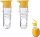 Accessoire presse-agrumes - centrifugeuse - presse-citron - centrifugeuse manuelle - 8,5 x 3,8 cm - presse à spirale - avec tamis - amovible - pour citrons, oranges, grenades et autres fruits - Jaune