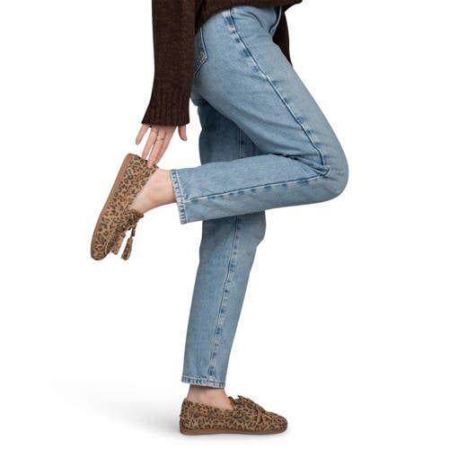 PS Poelman Lira suede boat shoes with leopard print beige/black