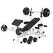 Gorilla Sports Banc universel + set haltères 100 kg - Gripper plastique - Barre avec poids
