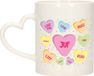 Bellatio Decorations Mok met hartjes oor - Keramiek - Pastel - Juffen dag
