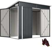 Outsunny Tuinopbergschuur - Gegalvaniseerd staal - 234L x 132B x 185H cm - Donkergrijs