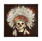 Homemania Skull-Art en graffiti-afbeelding voor woonkamer, slaapkamer, meerkleurig, 60 x 3 x 60 cm, HM20KNV60 x 60 – 85, polyester, hout