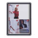 Nobo Premium Plus Afsluitbare Glazen Buitenvitrine Magnetisch voor 8xA4 Formaat met Zijslot - Gris/Blanc