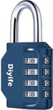 Cadenas à combinaison classique pour salles de sport - bleu foncé, avec un code à 4 chiffres, étanche