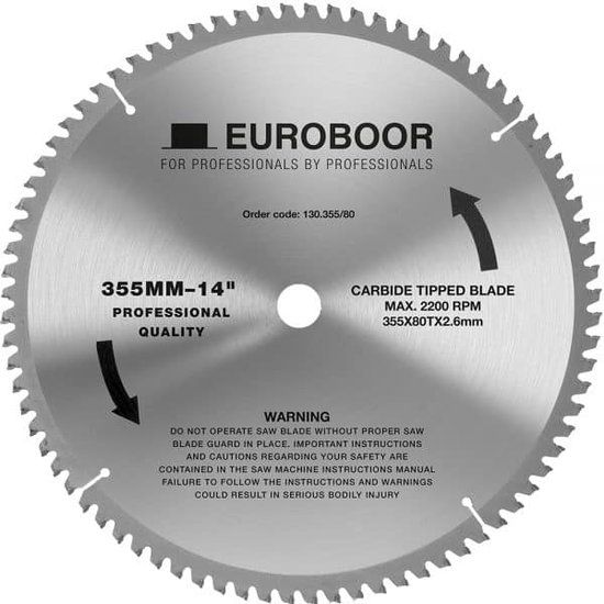 EUROBOOR 130.355/80 Zaagblad | D 355 mm | T 80 - 8719274468691