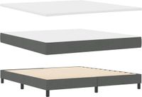vidaXL Boxspring bed met hoofdeinde Donkergrijs 200 x 180 cm Stof