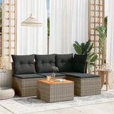 Maison Exclusive - Ensemble de meubles de jardin 5 pièces avec canapé et coussins, gris, en polyrotin