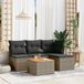 Maison Exclusive - Ensemble de meubles de jardin 5 pièces avec canapé et coussins, gris, en polyrotin