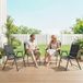 Ensemble de 4 chaises de jardin pliantes avec accoudoirs, chaises d'extérieur avec larges assises en textilène, noires
