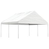 vidaXL Prieel met dak 4,46x5,88x3,75 m polyetheen wit
