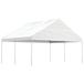 vidaXL Prieel met dak 4,46x5,88x3,75 m polyetheen wit