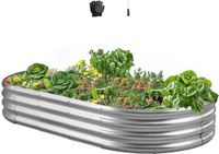 Vevor Metal Hoogte Tuinbed, 1.8 x 0.9 x 0.3 m Outdoor Verzinkt Planters Tuinbox