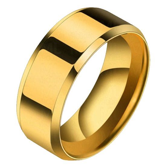 LGT JWLS Lookinggoodtoday Heren ring Titanium Goudkleurig 8mm-20mm