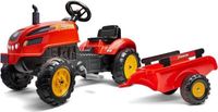 FALK Tret-tractor, FALK X-Tractor, adapté aux enfants à partir de 2 ans, 100% fabriqué en France, 50% plastique recyclé, avec remorque, capot ouvrant