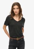 Superdry Studios Slub Embroidered Vee T-shirt Zwart L Vrouw