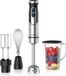 Arendo Staafmixer Milo, 1500 W, avec 12 réglages de vitesse, bouton turbo, fouet, double bol mélangeur, gobelet mélangeur de 800 ml et tige mélangeuse amovible en acier inoxydable