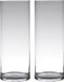 Merkloos Hakbijl glass bloemenvaas - Set van 2x stuks - Transparant - Glas - D19 x H60 cm