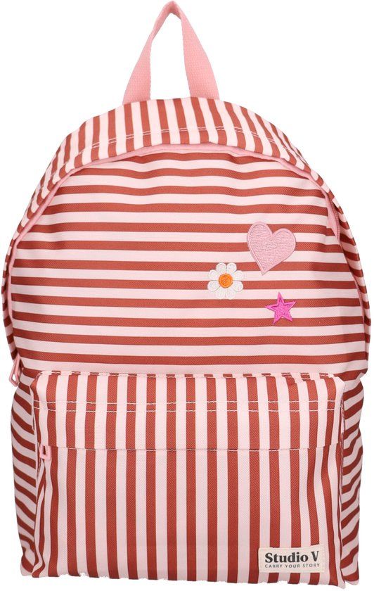 Studio V All Striped Up! - Rugzak - Gevoerd - 11,5 liter - 37 x 26 x 12 cm - Gestreept - Bruin