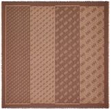 GUESS sjaal Lindsey Jacquard Kefiah 120x120 cm Viscose Vrouwen Bruin Logo