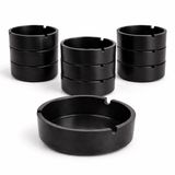Utopia Zwart Melamine Asbak 4" (10cm) (Doos van 10)