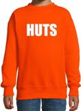 Bellatio Decorations HUTS tekst sweater oranje kids - kids trui HUTS - oranje kleding 106/116 (5-6 jaar)