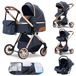 Combinewagen S800 - Modulair - Opvouwbaar - Compatibel met autostoeltjes - Geschikt voor pasgeborenen - Draagvermogen meer dan 20 kg - Bleu