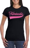 Bellatio Decorations Foute party t-shirt voor dames - Femtastic - zwart - glitter - carnaval/themafeest XXL