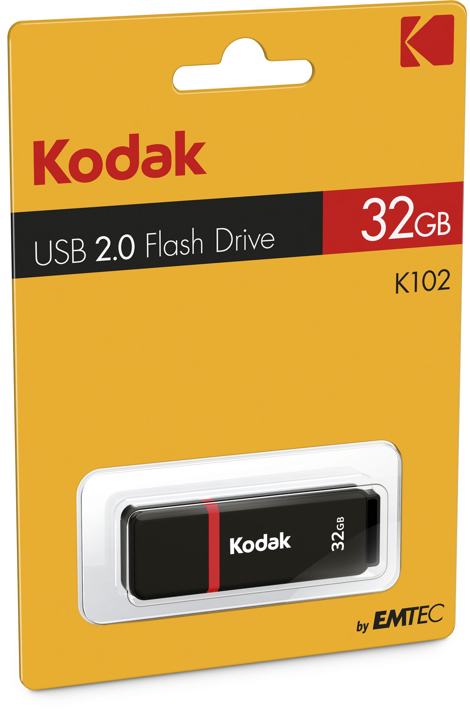 Kodak K100 32GB USB 2.0 Flash Drive - Black/Red