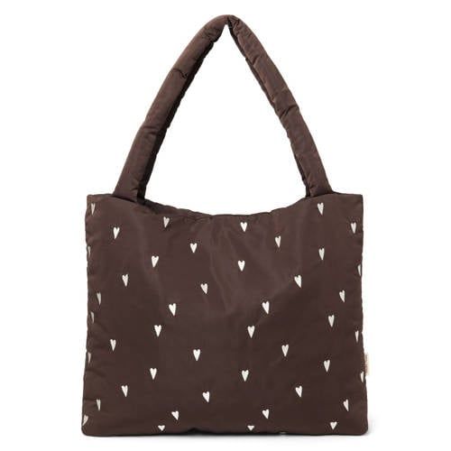 Studio Noos luiertas Puffy Hearts Mom Bag bruin