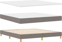 vidaXL Boxspringbed met hoofdeinde taupe 200 x 180 cm stof