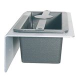 OFITURIA® Staande en wandasbak voor buiten, metaal, kleur zilver, afneembaar dienblad