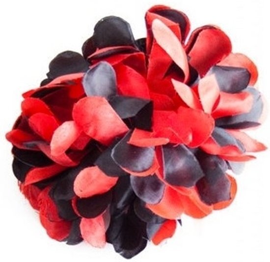 Spaansejurk NL Spaanse haarbloem rood zwart - bloem bij flamenco jurk