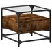 VidaXL Salontafel met glazen blad 50x50x45 cm gerookt eiken staal