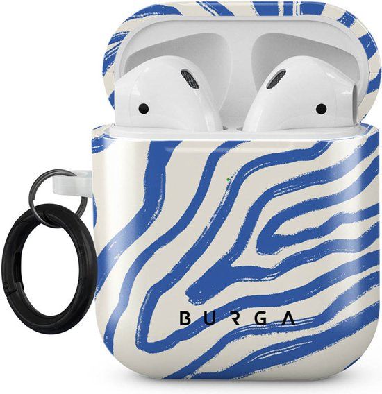 Burga AirPods 1 / 2 Hoesje - Blauw - Hardcase - Kunststof